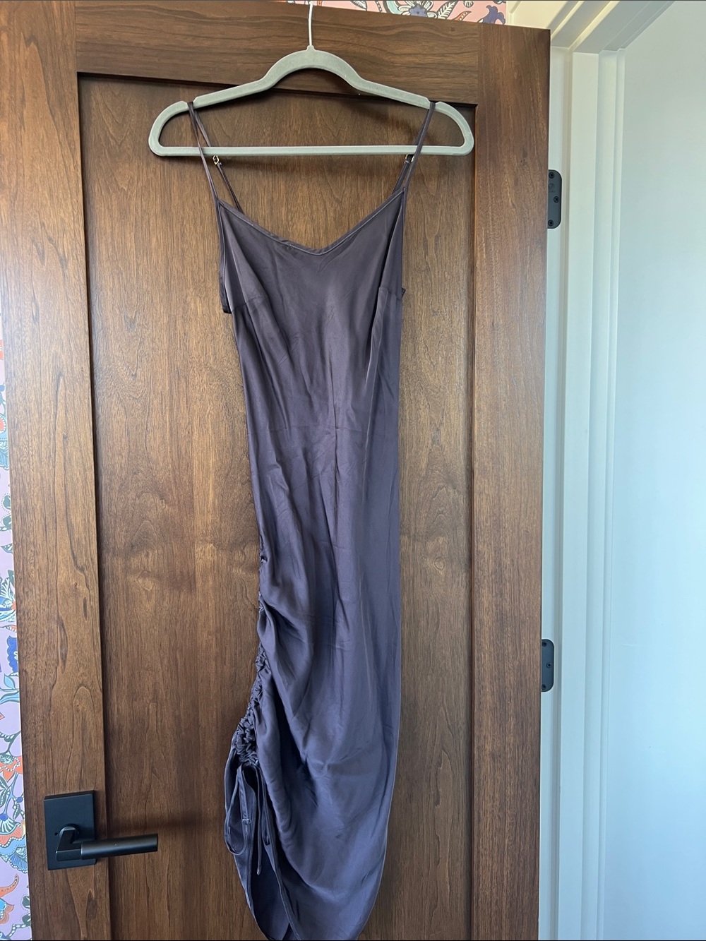 NATION LTD Mira Charcoal Slip Dress